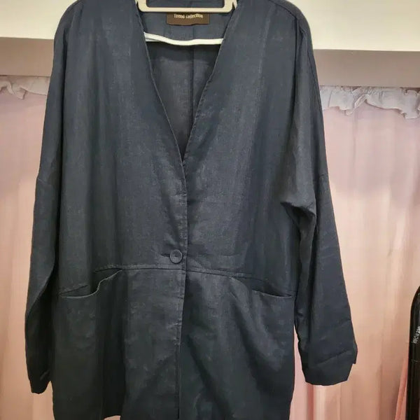 [BUNJANG] Trend Collection Linen Jacket Navy / Trend.  collection. 린넨자켓