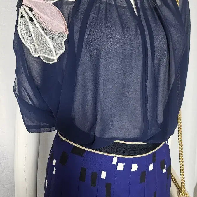 [BUNJANG] JIGOTT Navy Blouse / JIGOTT 88-160 남색 블라우스