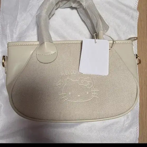 [BUNJANG] Hello Kitty Embroidered Tote Bag Beige / 헬로키티 토트백 베이지