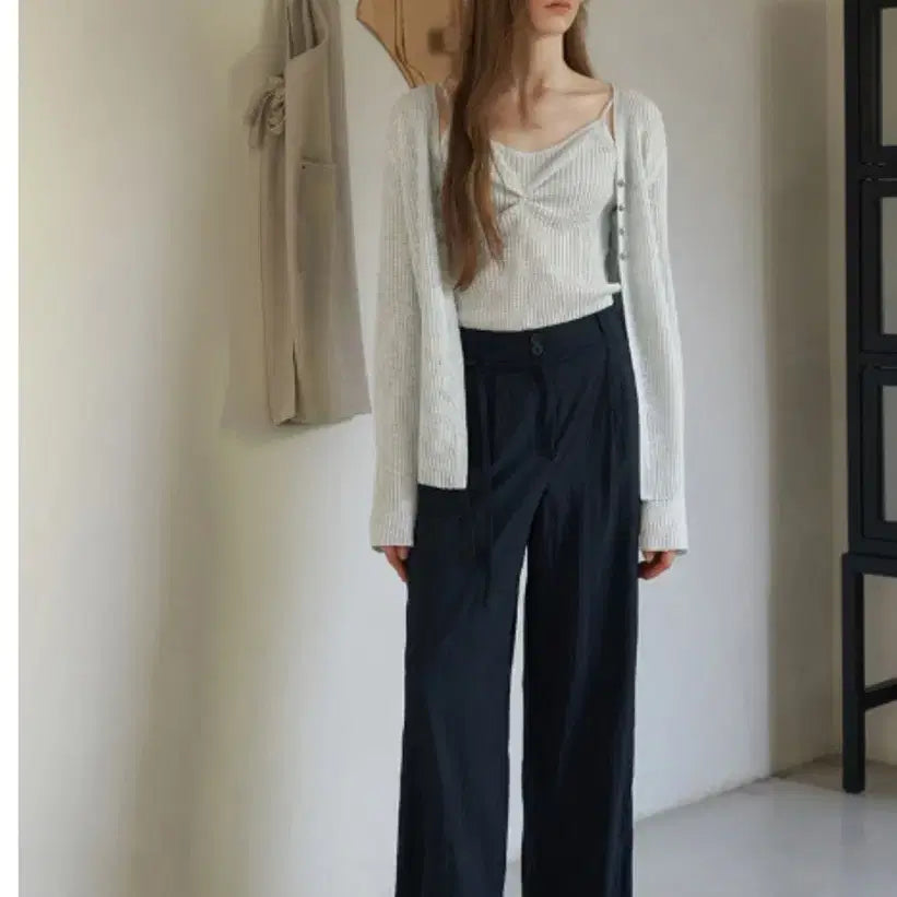 [BUNJANG] ARTID Mix Sleeveless Cardigan Set Sky Blue / 아티드 믹스 나시가디건세트 소라색