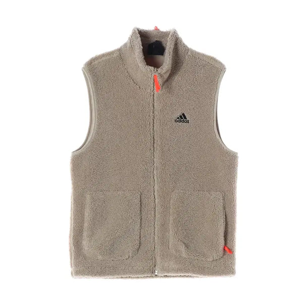 [BUNJANG] Adidas Logo Embroidered Sherpa Fleece Vest / 아디다스 로고 자수 쉐르파 셔파 플리스 베스트 조끼