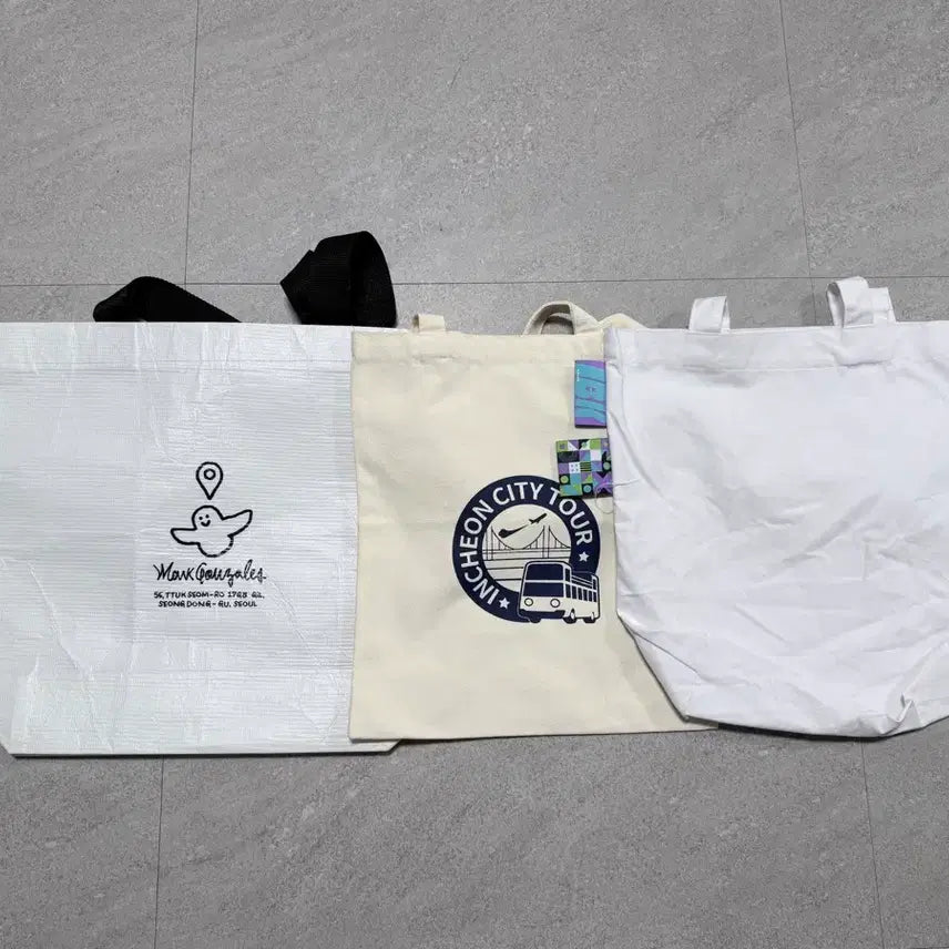 [BUNJANG] Mark Gonzales, Incheon City, Eulji Art Reusable Bags (Set of 3) / [OS] 리유저블백 3종 (마크곤잘레스, 인천시티,을지아트)
