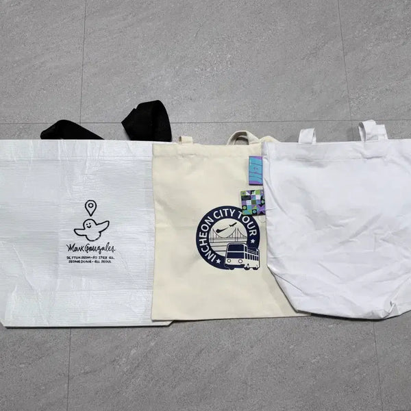 [BUNJANG] Mark Gonzales, Incheon City, Eulji Art Reusable Bags (Set of 3) / [OS] 리유저블백 3종 (마크곤잘레스, 인천시티,을지아트)