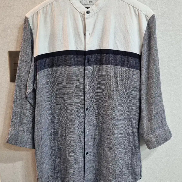 [BUNJANG] Zio Songzio Henry Neck Linen Shirt 8-Sleeve Size 105 / 105/ 지오 송지오 헨리넥 린넨셔츠 8부