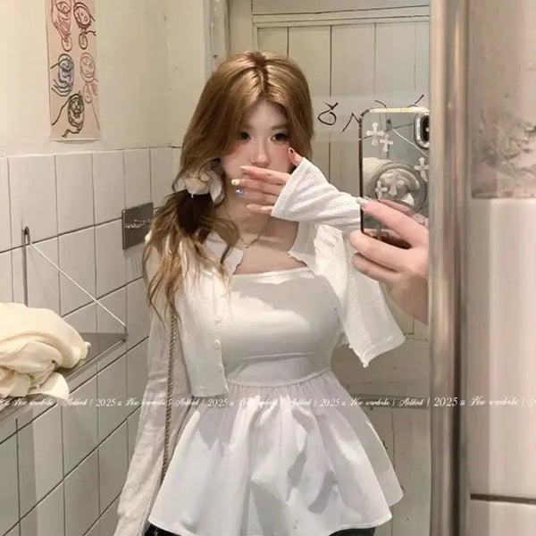 [BUNJANG] Sleeveless Dress Layered White / 나시원피스 레이어드 화이트 에이블리 테무 쉬인 타오바오 지그재그