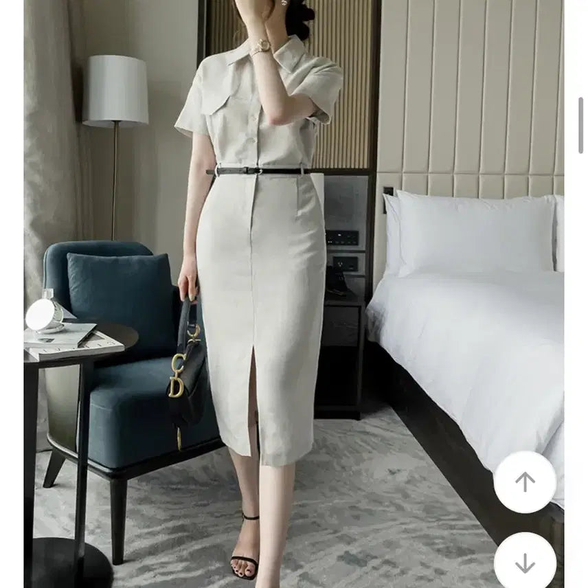 [BUNJANG] Atrance Belt Set Shirt Dress / 아뜨랑스 벨트세트 셔츠원피스