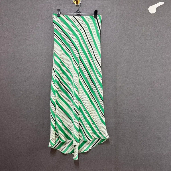 [BUNJANG] Zara Women's Green Stripe Banding Long Skirt (Size XS) / ZARA 자라 여성 xs 그린 스트라이프 밴딩 롱스커트 BO2600