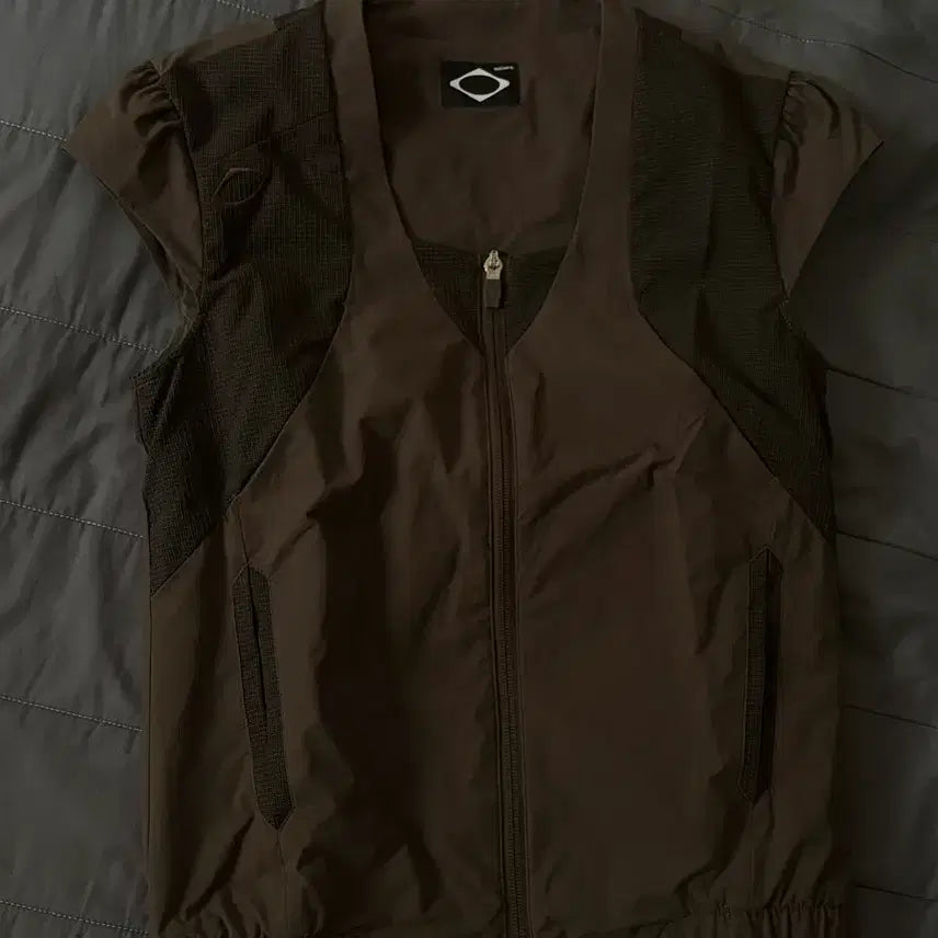 [BUNJANG] Mischief Color Block Track Zip-Up Brown S / 미스치프 컬러 블록 트랙 집업 브라운 S