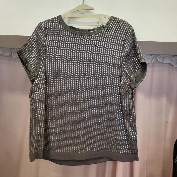 [BUNJANG] Sparkling Short-Sleeve T-Shirt / 블링블링 반짝이 반팔 티셔츠