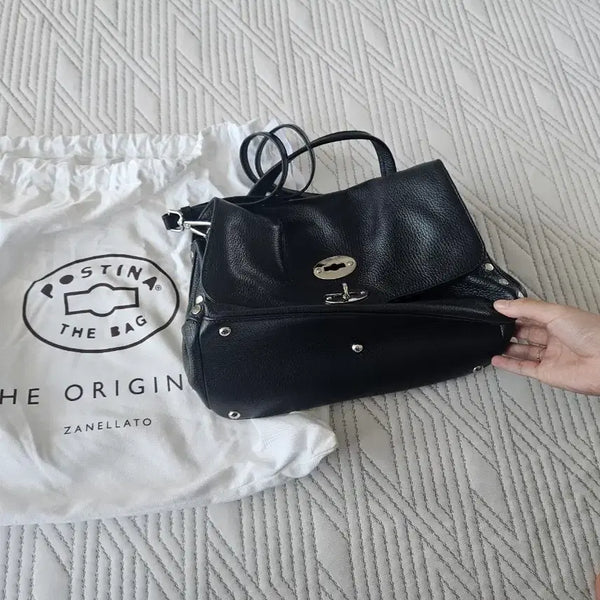 [BUNJANG] Zanellato Postina The Bag Black Leather Shoulder Bag / 자넬라토 포스티나 더백 블랙