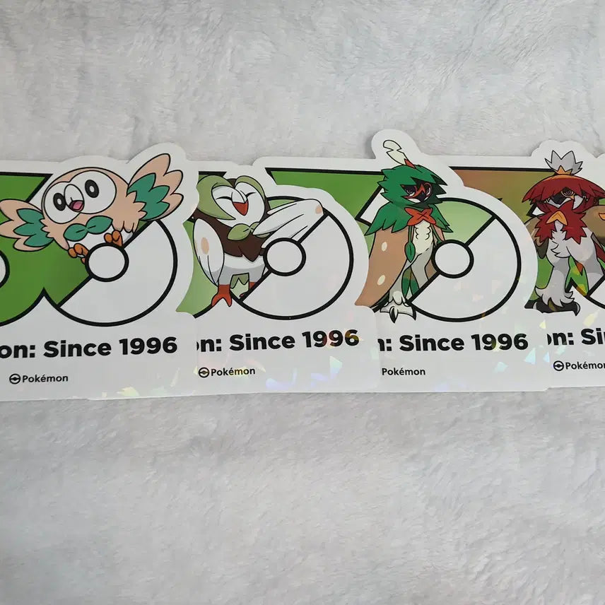 [BUNJANG] Pokemon 30th Anniversary Logo Sticker Set (Cyndaquil, Quilava, Typhlosion) / 포켓몬 30주년 기념 로고 스티커 나몰빼미, 빼미스로우, 모크나이퍼 판매합니다!