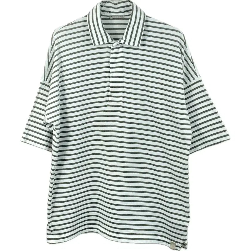[BUNJANG] Bottega Veneta Striped Collar Short Sleeve Polo Shirt / [50] 보테가베네타 스트라이프 카라 반팔티 폴로 셔츠