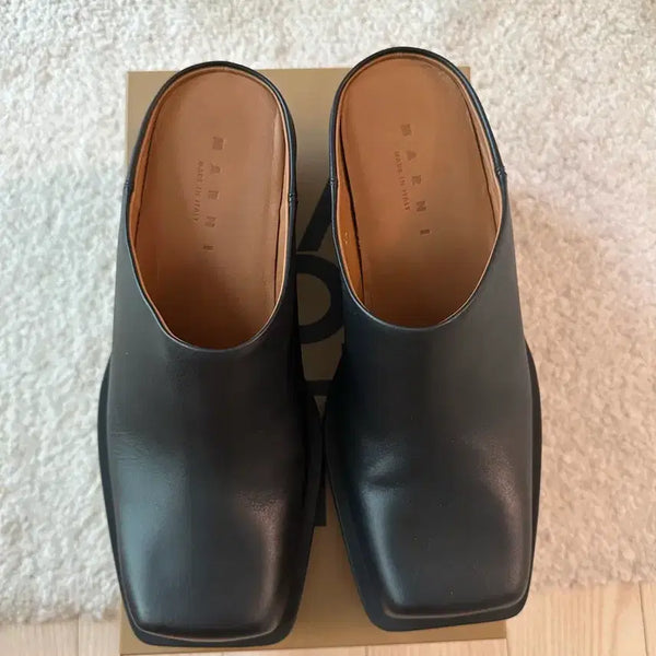 [BUNJANG] Marni Leather Sabot Slip-on Mule Clog Shoes / [38]마르니 레더 사보 슬립온 뮬 클로그 구두