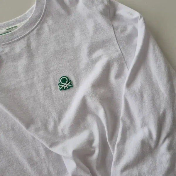 [BUNJANG] Benetton White Long Sleeve T-Shirt / 베네통 화이트긴팔 티셔츠(TS