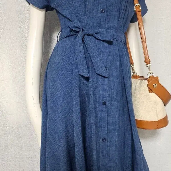 [BUNJANG] Blouson Blue Long Dress / Blouson 푸른 롱원피스..