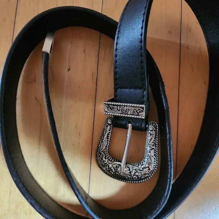 [BUNJANG] Western Buckle Women's Belt Black / 웨스턴 버클 여성 벨트