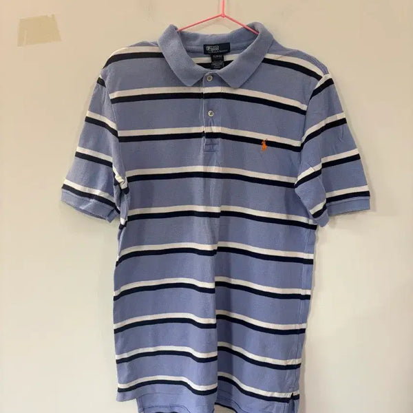 [BUNJANG] Polo Ralph Lauren Striped Short Sleeve Polo Shirt / 폴로 랄프로렌 스트라이프 반팔 카라티