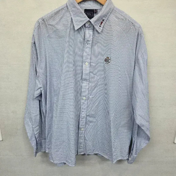 [BUNJANG] Romantic Crown Licents Stripe Long Sleeve Shirt / 로맨틱크라운 리센츠 스트라이프 셔츠긴팔 L
