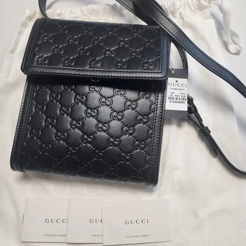 [BUNJANG] Gucci GG Embossed Leather Crossbody Bag Black / 구찌 GG 엠보 레더 크로스백 블랙(새제품,구찌코리아 정품)