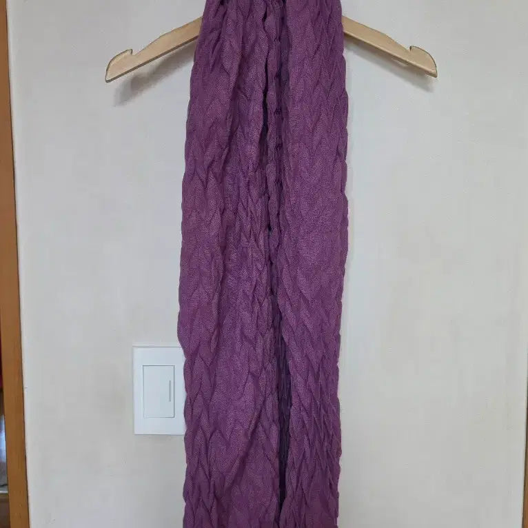 [BUNJANG] Purple Pleated Scarf / 자주색 주름 스카프