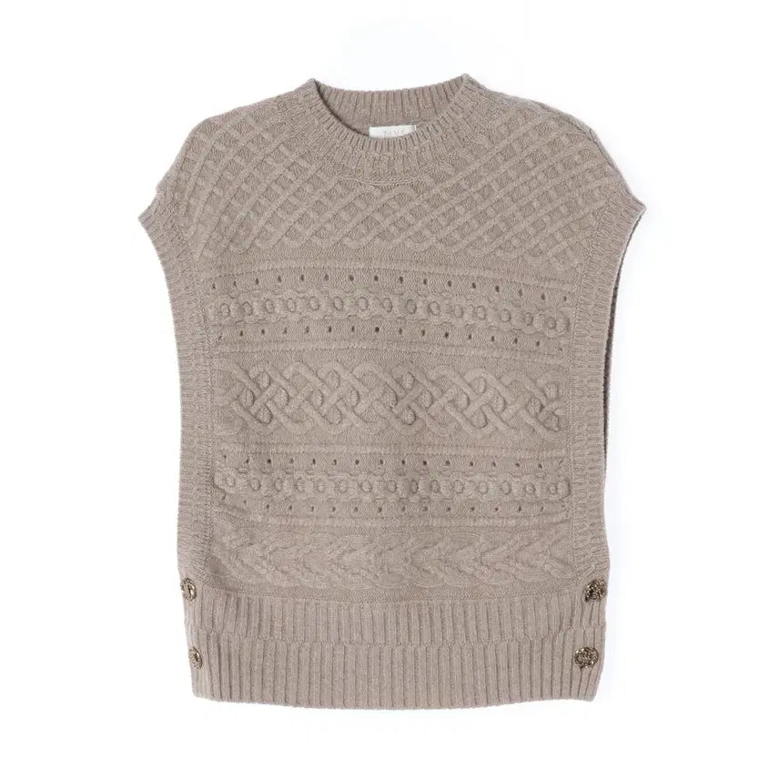 [BUNJANG] TIME CABLE Cable Knit Wool Cashmere Vest / 타임 케이블 꽈배기 울 캐시미어 니트 조끼 베스트