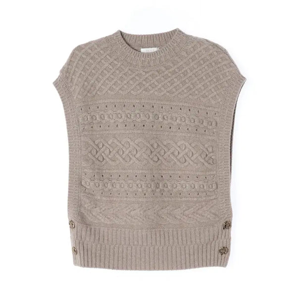 [BUNJANG] TIME CABLE Cable Knit Wool Cashmere Vest / 타임 케이블 꽈배기 울 캐시미어 니트 조끼 베스트