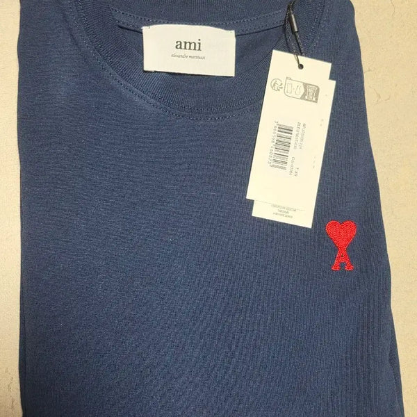 [BUNJANG] AMI Alexandre Mattiussi Logo T-Shirt Navy XS / 아미 알렉상드르마티우시 로고 반팔 티셔츠 네이비Xs