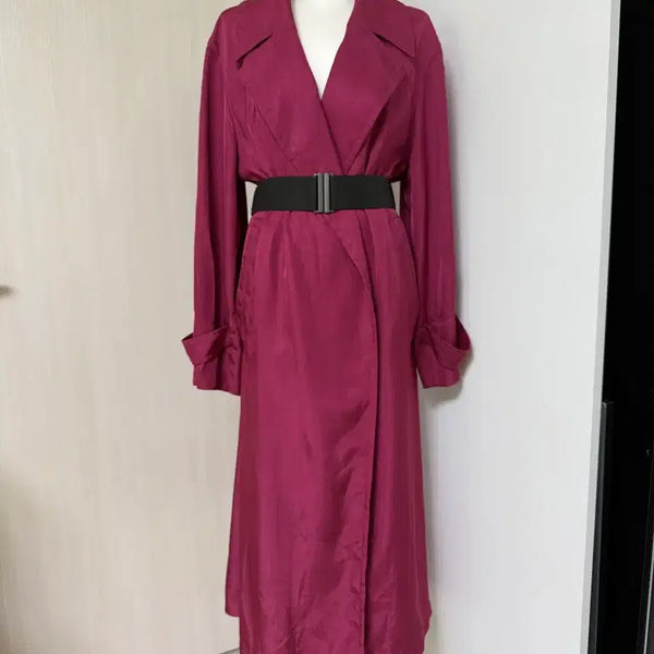 [BUNJANG] Balenciaga Trench Coat Long Dress Burgundy / 발렌시아 트렌치 코트 롱 원피스 버건디 색상