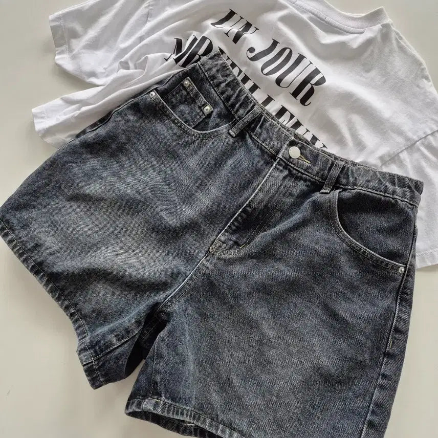 [BUNJANG] Washed Black Denim Shorts / 워싱 흑청 반바지(MT6