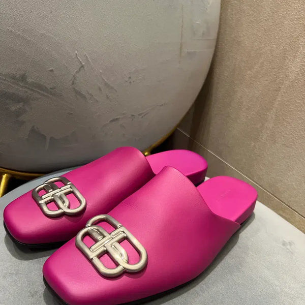 [BUNJANG] Balenciaga BB Logo Mule Loafers Burgundy Size 36.5 / 발렌시아가 BB 로고 뮬 로퍼 버건디 36.5(235)