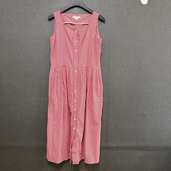 [BUNJANG] Bicollique Women's Red Check Sleeveless Long Dress (BO2607) / 비꼴리끄 여성 66 체크 나시 롱원피스 레드 BO2607