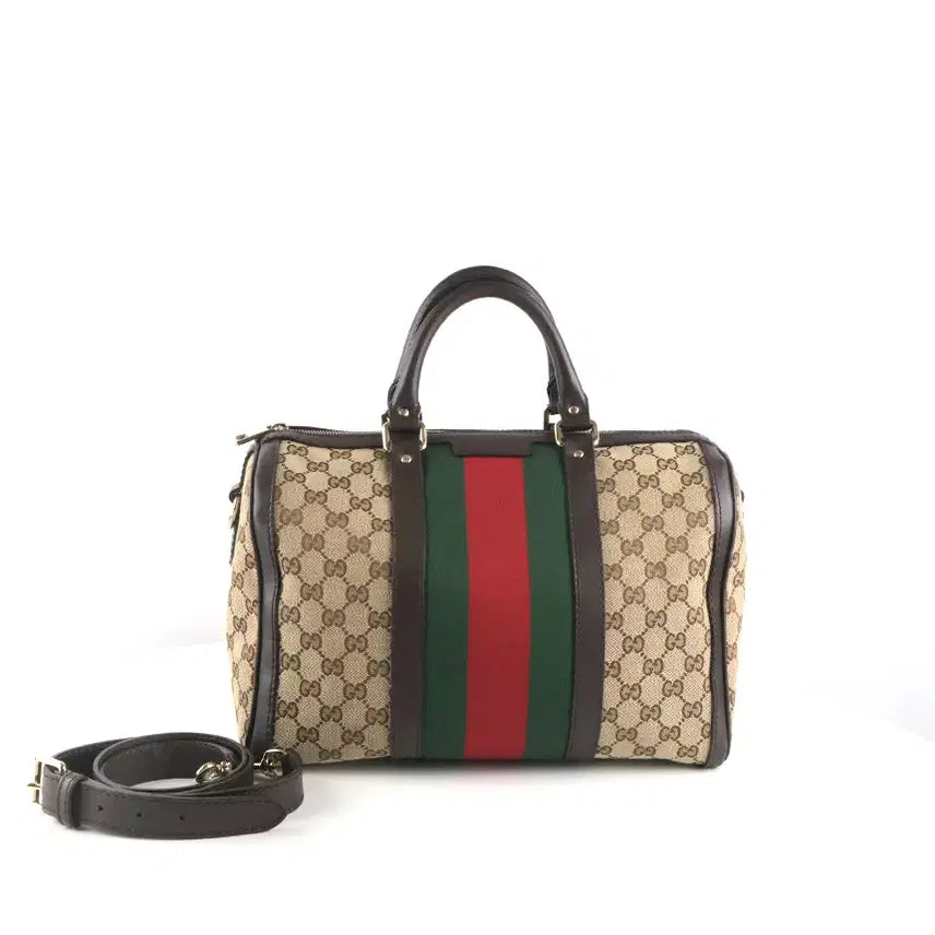 [BUNJANG] Gucci GG Logo Jacquard Boston Tote Shoulder Bag 247205 / [중고명품다올] 구찌 GG 로고 자가드 보스턴 토트숄더백 247205