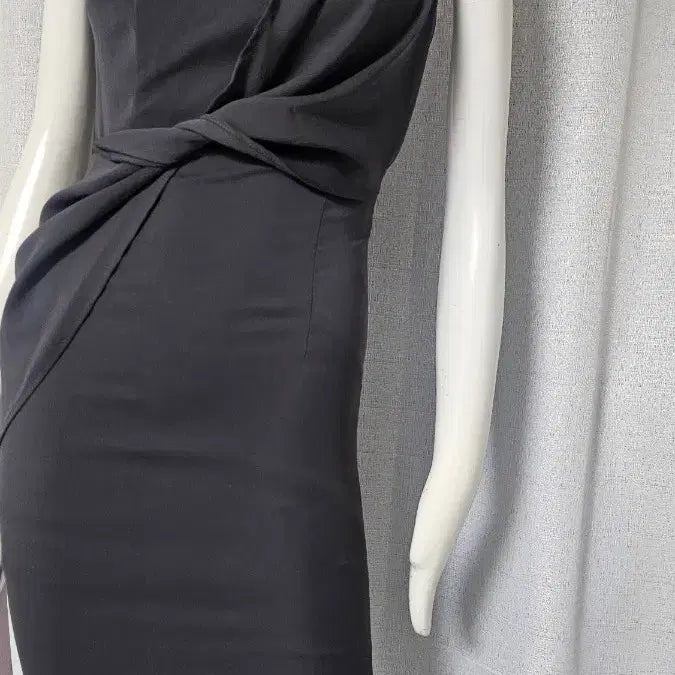 [BUNJANG] Chic Grey Zip-Lined Cap Dress / 진회색 자크 안감 캡 세련원피스..스몰..반품 42-46 길이 107