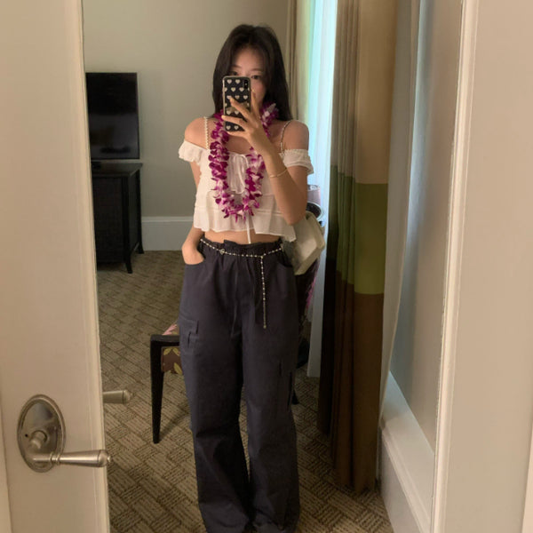[BUNJANG] Siye Draw Cargo Pants Charcoal Long Length / [새상품/택0]샵시예 siye  드로우 카고 팬츠 차콜 롱기장