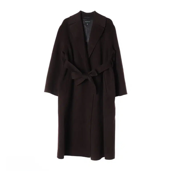 [BUNJANG] Club Monaco 25FW Cashmere Wool 100% Handmade Belted Long Coat Brown / 클럽모나코 25FW 캐시미어 울 100% 핸드메이드 벨티드 롱 코트 브라운