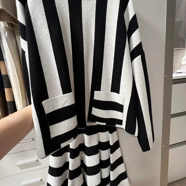 [BUNJANG] G-cut Knit Top + Skirt Set / 지컷 니트탑+스커트셋트
