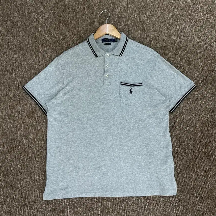 [BUNJANG] Polo Ralph Lauren Custom Slim Fit Short Sleeve Polo Shirt L Grey / 폴로 랄프로렌 커스텀 슬림핏 반팔 카라티 L 그레이