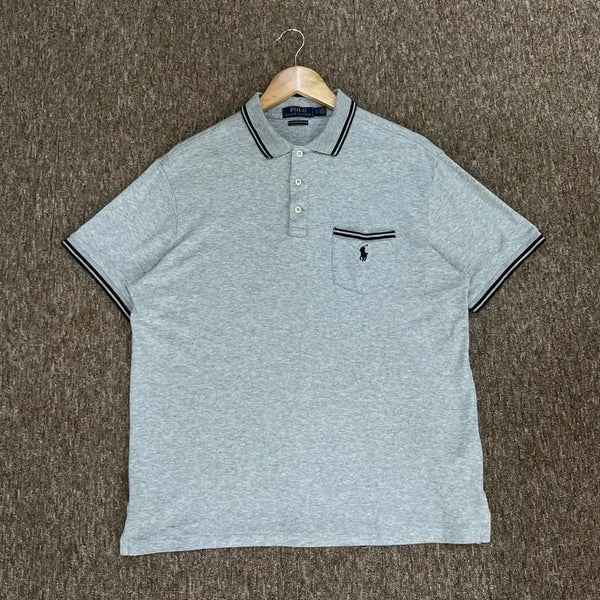 [BUNJANG] Polo Ralph Lauren Custom Slim Fit Short Sleeve Polo Shirt L Grey / 폴로 랄프로렌 커스텀 슬림핏 반팔 카라티 L 그레이