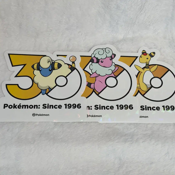 [BUNJANG] Pokemon 30th Anniversary Logo Sticker Set: Mareep, Flaaffy, Ampharos / 포켓몬 30주년 기념 로고 스티커 메리프, 보송송, 전룡 판매합니다!