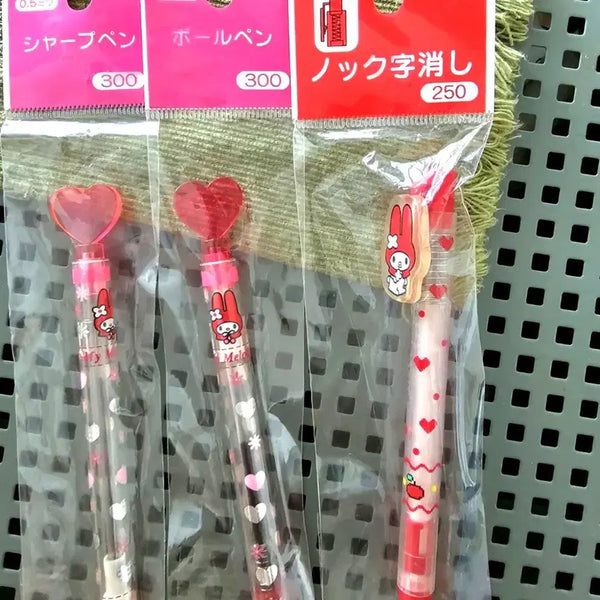 [BUNJANG] Sanrio My Melody 3-Piece Pen Set Ballpoint Pen Mechanical Pencil / 마이멜로디펜3종세트, 마이멜로디 볼펜, 마이멜로디 샤프