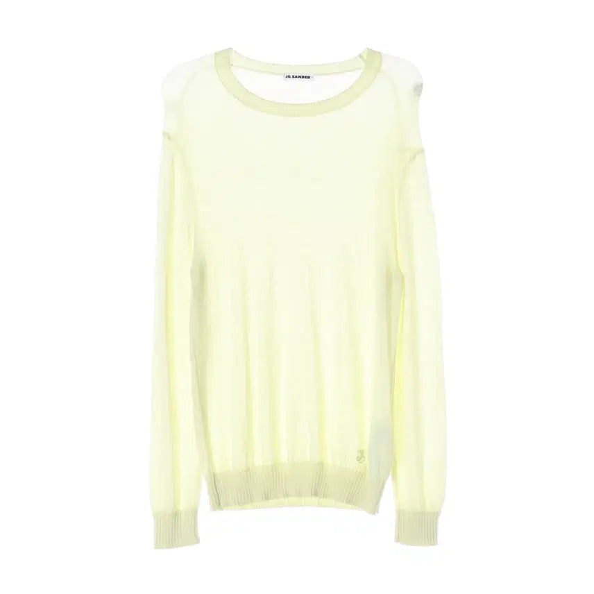 [BUNJANG] Jil Sander 21FW Roundneck 100% Wool Knit Sweater - Light Yellow / 질 샌더 21FW 라운드넥 울 100% 니트 스웨터 라이트옐로우