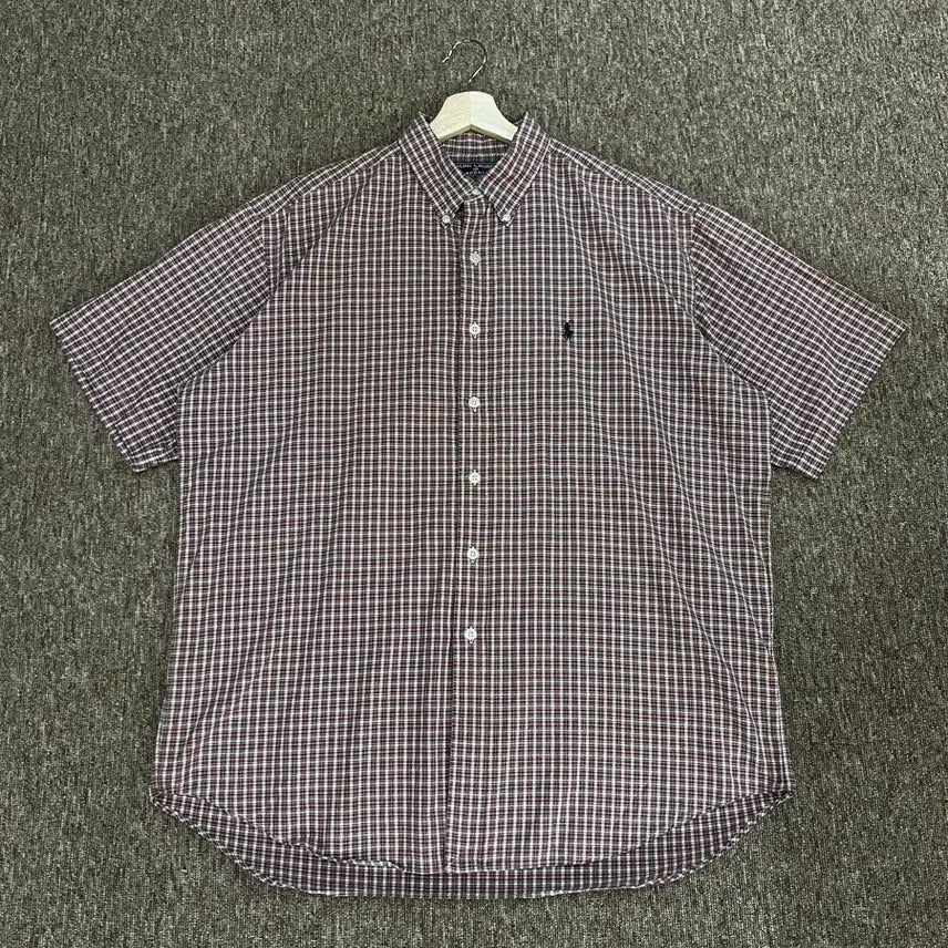[BUNJANG] Polo Ralph Lauren Overfit Check Short Sleeve Shirt L / 폴로랄프로렌 오버핏 체크 반팔 셔츠 L