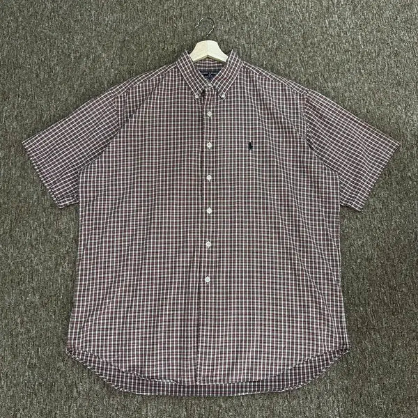 [BUNJANG] Polo Ralph Lauren Overfit Check Short Sleeve Shirt L / 폴로랄프로렌 오버핏 체크 반팔 셔츠 L
