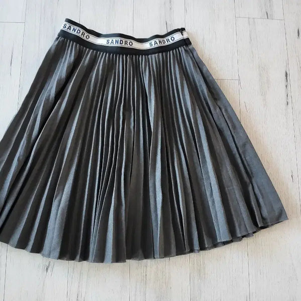 [BUNJANG] Sandro Pleated Skirt - Gray / 산드로 플리츠 스커트 그레이