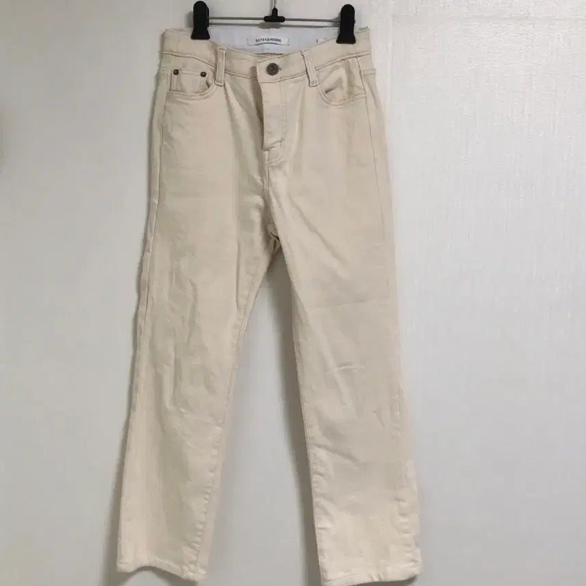 [BUNJANG] Women's Cotton Wide-Leg Pants Beige / 연베이지팬츠 여성긴바지 여성면바지