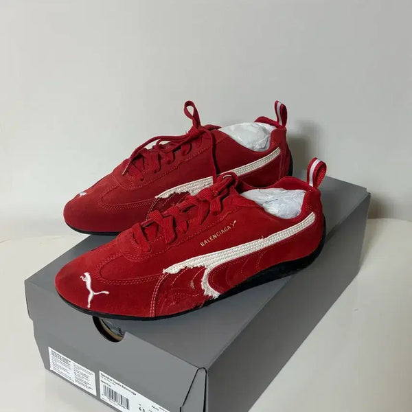 [BUNJANG] Balenciaga Speedcat Suede Sneakers Red / 발렌시아가 스피드캣 신발