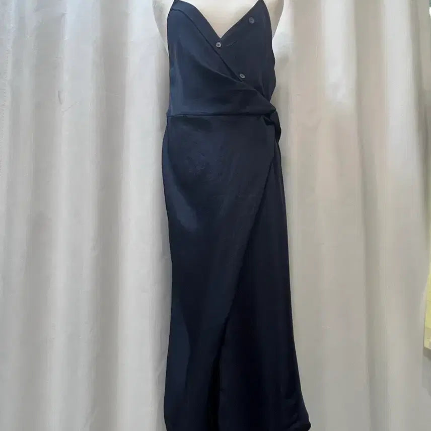 [BUNJANG] System Lab Slip Long Dress Navy Size 55 / 수요일까지판매21년한섬 시스템 랩 슬립 롱원피스
