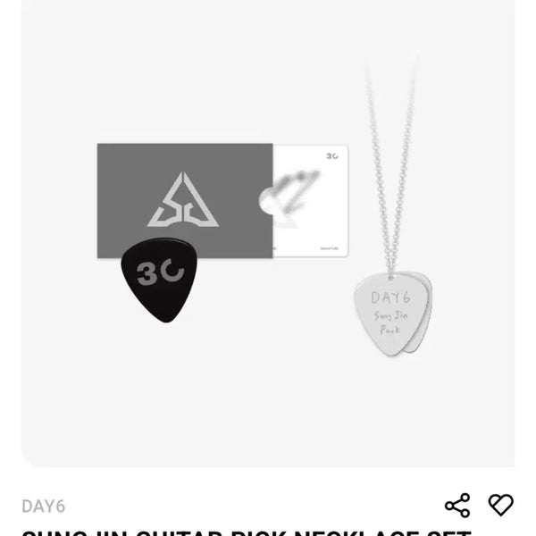 [BUNJANG] DAY6 Sungjin Guitar Pick Necklace Set / DAY6 성진 기타 피크 목걸이 세트
