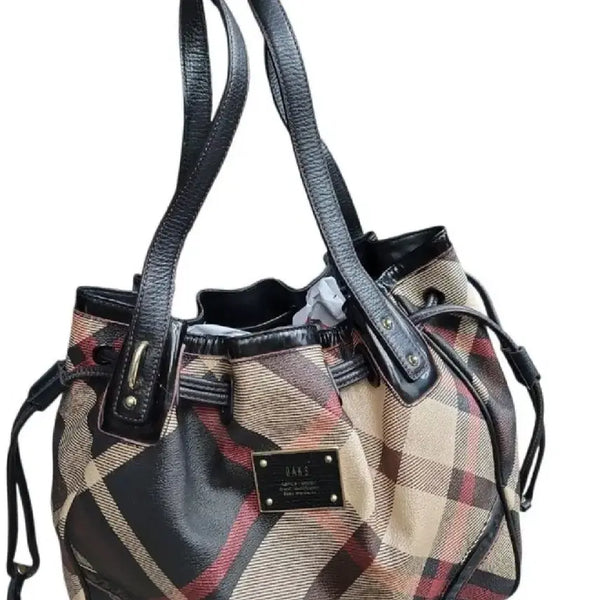 [BUNJANG] Daks Check Bucket Shoulder Bag / 닥스 체크 복조리 버킷백