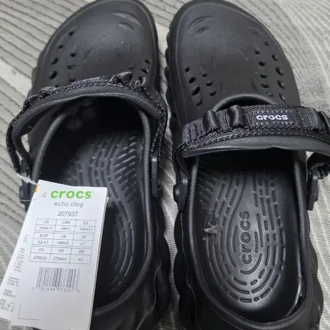 [BUNJANG] Crocs Echo Clog Black / 크록스 에코 클로그 블랙 265-270